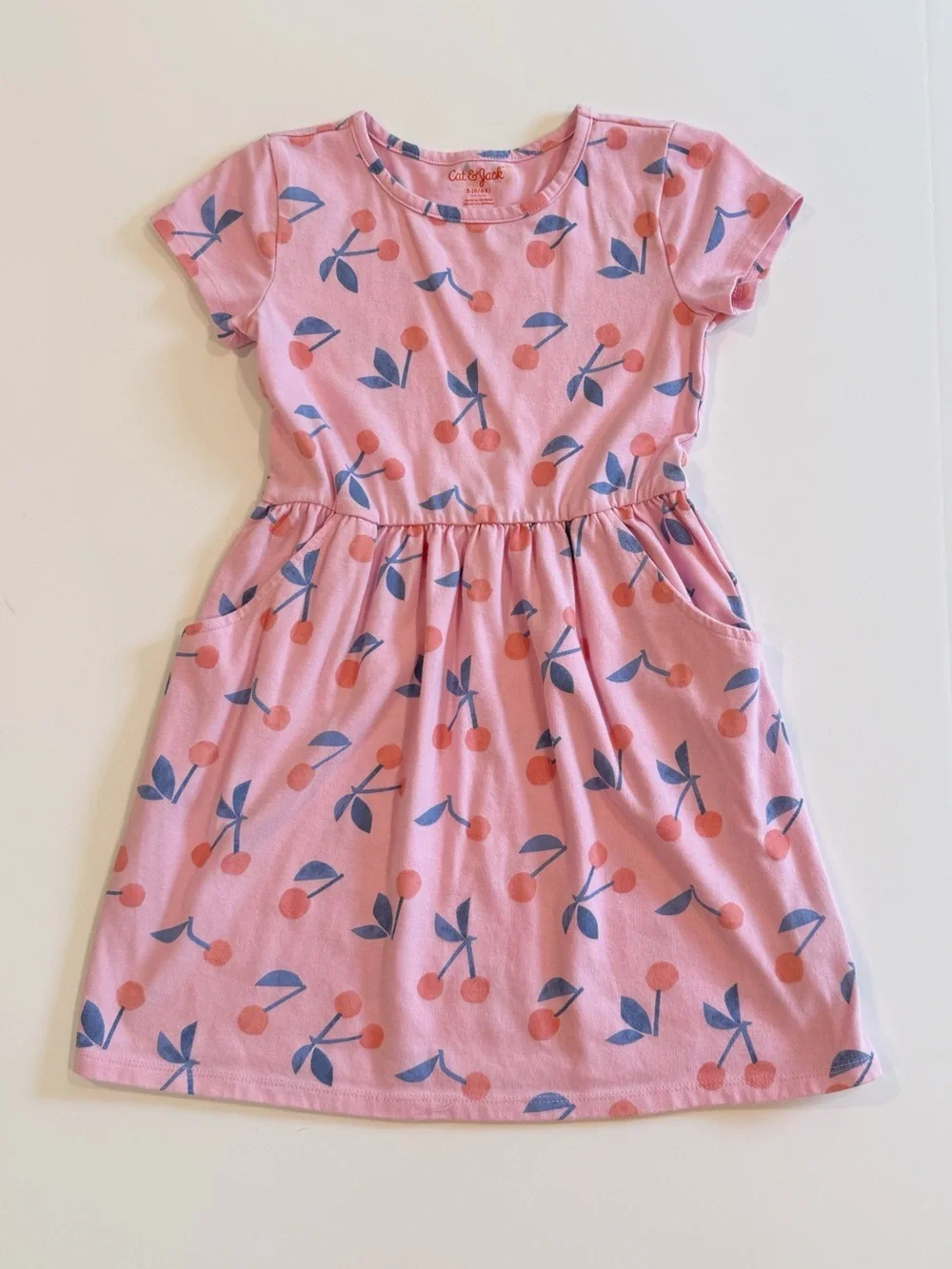 Cat & Jack Short Sleeve Cherry Print Dress